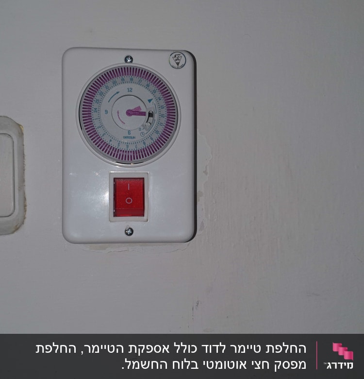 שעון טיימר חשמלי עם מתג הפעלה אדום